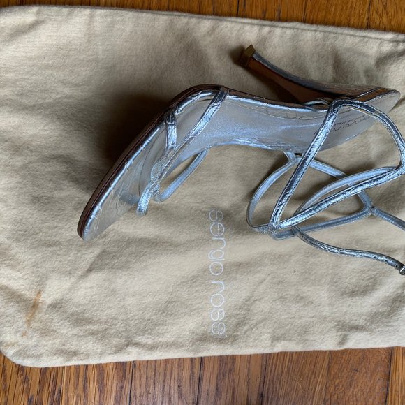 Sergio Rossi silver strappy leather heels - Picture 7 of 16